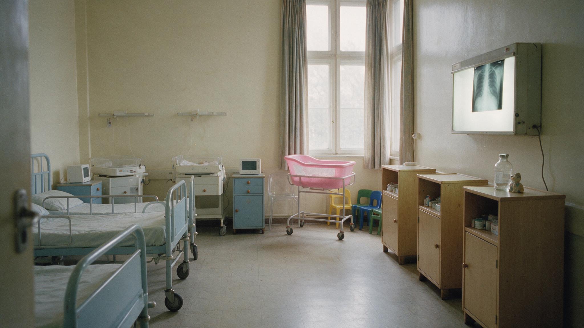 Illustration of a paediatric hospital ward.