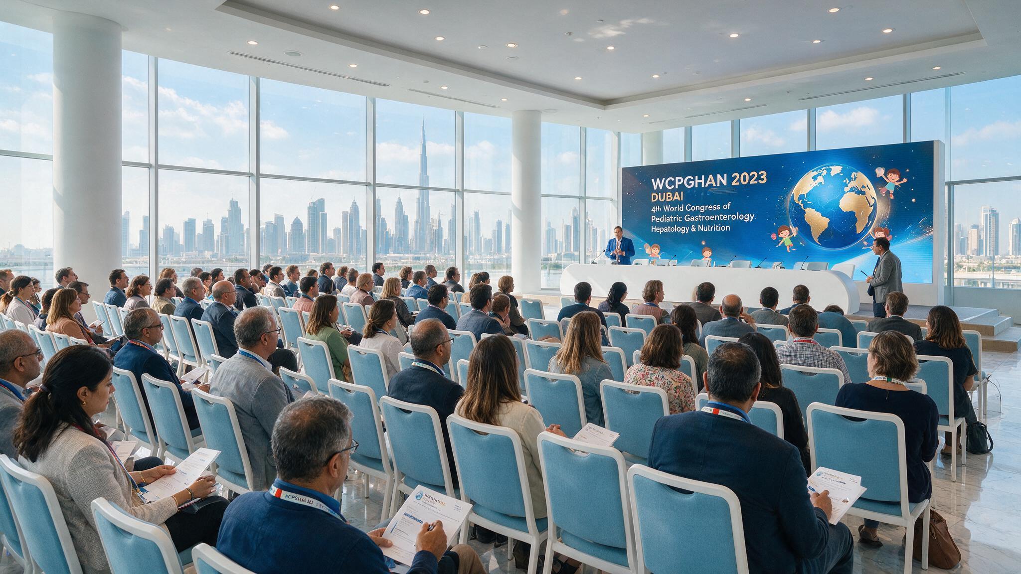 Illustration of a paediatric nephrology congress in Dubai.