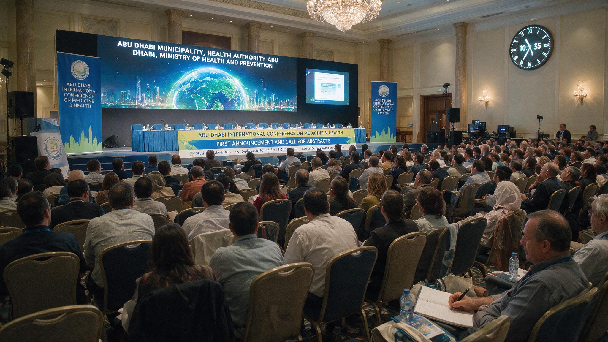 Illustration of a medical congress plenary session.