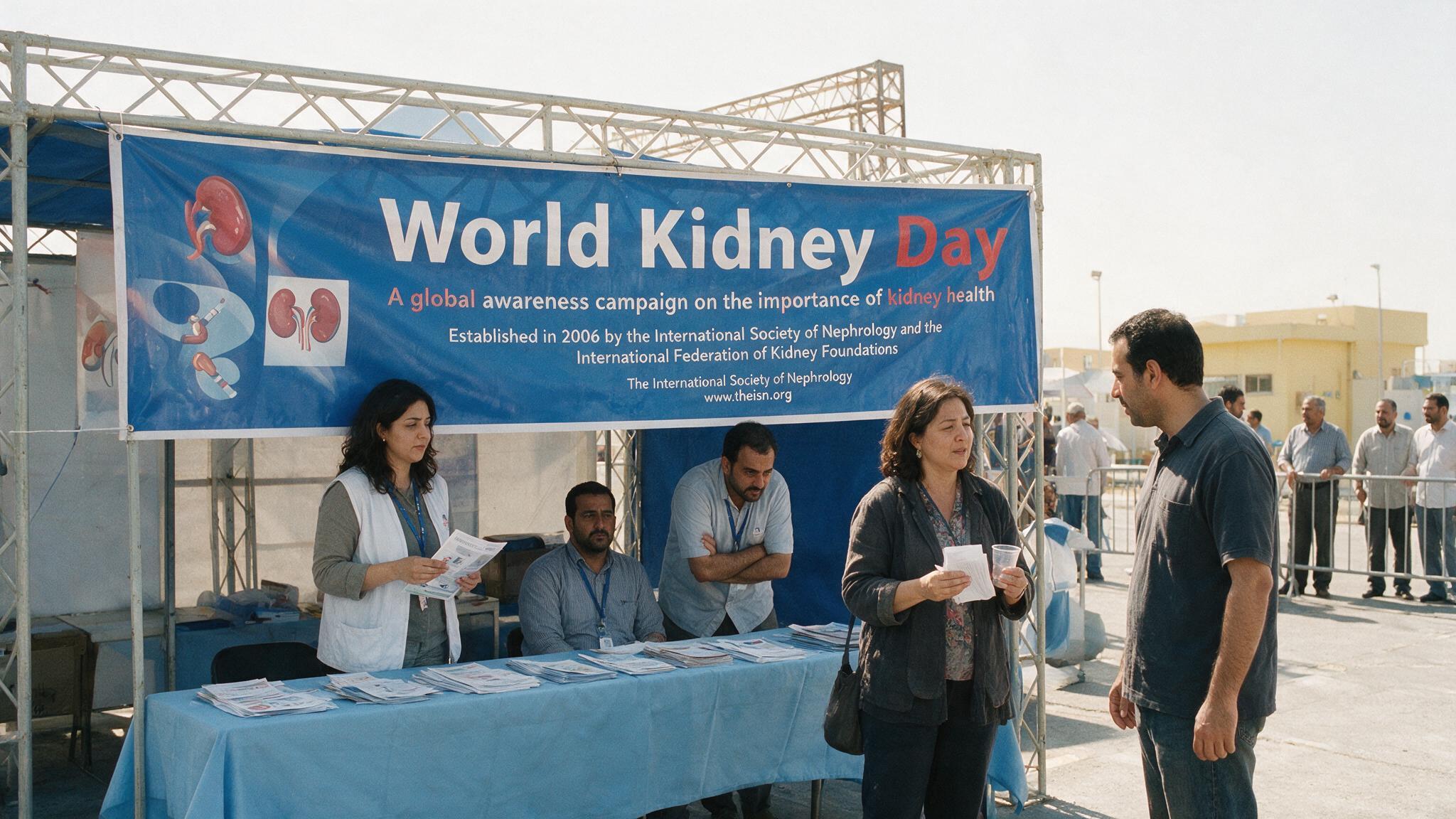 Illustration of a public kidney health awareness activity.